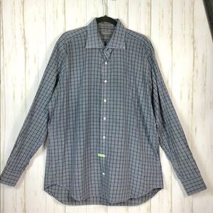Peter Millar.  Pinwheel Plaid Sport Shirt